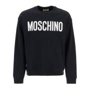 Logo Crewneck Sweatshirt Moschino , Black , Heren