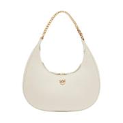 Stijlvolle Leren Tas Pinko , White , Dames