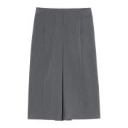 Midi sartorial rok met split en plooi Pinko , Gray , Dames