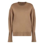 Geribbelde gebreide wollen trui Stella McCartney , Brown , Dames