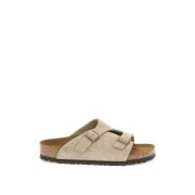 Zürich Smalle Pasvorm Slides Birkenstock , Gray , Dames