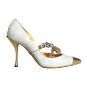 Kristalboog Parel Pumps Witgoud Dolce & Gabbana , White , Dames