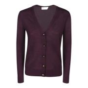 Luxe Bordeaux Cardigan Aw24 Tory Burch , Brown , Dames