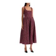 Tweed Paillet Wijdvallende Midi Jurk Alessandra Rich , Purple , Dames