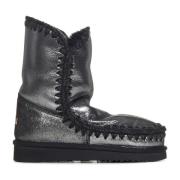 Zwarte Microglitter Enkellaarzen Aw23 Mou , Black , Dames