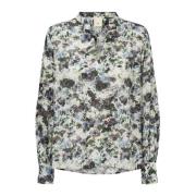 Elegante Zijden Blouse met Unieke Kraag Heartmade , Multicolor , Dames