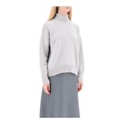 Zachte Wol Kasjmier High-Neck Pullover MRZ , Gray , Dames