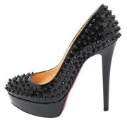 Pre-owned Leather heels Christian Louboutin Pre-owned , Black , Dames