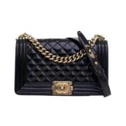 Pre-owned Leather handbags Chanel Vintage , Black , Dames