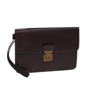 Pre-owned Leather clutches Louis Vuitton Vintage , Brown , Dames