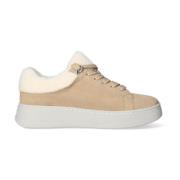 Sneakers van suède met leren voering Alberto Guardiani , Beige , Dames