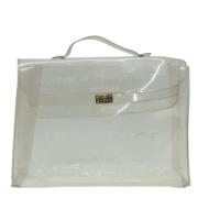 Pre-owned Vinyl handbags Hermès Vintage , White , Dames