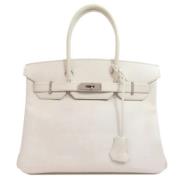 Pre-owned Leather handbags Hermès Vintage , White , Dames