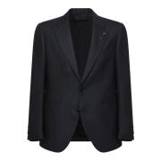 Blauwe Wollen Blazer Elegante Stijl Lardini , Blue , Heren