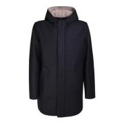 Blauwe Wollen Hoodiejas Aw24 Harris Wharf London , Blue , Heren