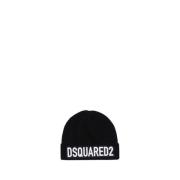 Zwarte Unisex Modieuze Hoed Dsquared2 , Black , Unisex