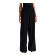 Rechte cady smokingbroek met satijnen streep Max Mara , Black , Dames