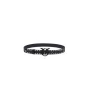 Studded Leren Riem - Love Berry Pinko , Black , Dames