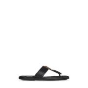 Zwarte Leren Sandalen voor Mannen Tom Ford , Black , Heren