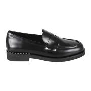 Zwarte Leren Mocassins voor Vrouwen ASH , Black , Dames