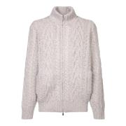 Luxe Witte Cardigan Sweater Aw24 Brunello Cucinelli , White , Heren