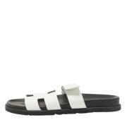 Pre-owned Leather sandals Hermès Vintage , White , Heren