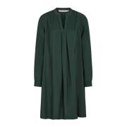 Groene Jurk met Geplooide Details en Opstaande Kraag RUE de Femme , Gr...