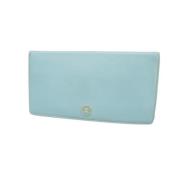 Pre-owned Leather wallets Chanel Vintage , Blue , Dames