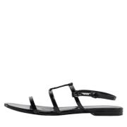 Pre-owned Leather sandals Yves Saint Laurent Vintage , Black , Dames