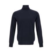 Heren Navy Blauwe Wollen Trui Paolo Pecora , Blue , Heren