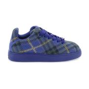 Sneakers met ruitpatroon en unieke details Burberry , Blue , Heren