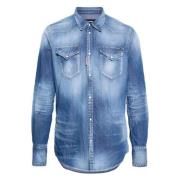 Western Style Overhemden Dsquared2 , Blue , Heren