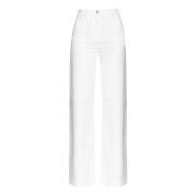 Wijde Pijp Katoen en Lyocell Broek Pinko , White , Dames