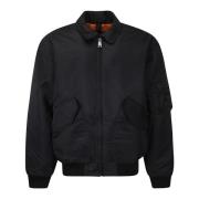 Zwarte Bomberjack met Oranje Interieur Carhartt Wip , Black , Heren