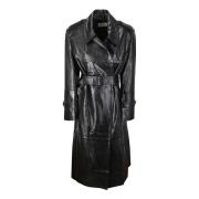 Stijlvolle Leren Knoopjas Sportmax , Black , Dames