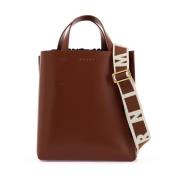 Stijlvolle Leren Tote Tas Marni , Brown , Dames