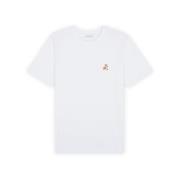 Logo Applique Korte Mouw T-shirt Maison Kitsuné , White , Heren