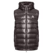 Bruine Gewatteerde Mouwloze Vestjas Moncler , Brown , Heren