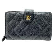 Pre-owned Leather wallets Chanel Vintage , Black , Dames