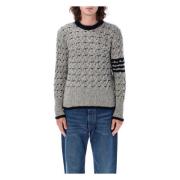 Lichtgrijs Kabelsteek Gebreide Kleding Aw24 Thom Browne , Gray , Heren