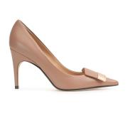 Beige Leren Pumps met puntige neus Sergio Rossi , Beige , Dames