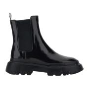 Zwarte Chelsea Boots met Carrarmato-zool Hogan , Black , Dames