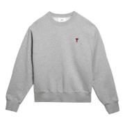 Hart Crewneck Sweater Ami Paris , Gray , Heren