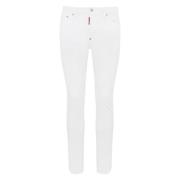 Witte Denim Slim Fit Jeans Dsquared2 , White , Heren