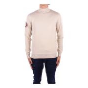 Beige Trui met Hoge Hals Logo Zijkant Fred Perry , Beige , Heren