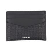 Leather Card Holder 4G Print Givenchy , Black , Heren