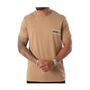 Korte Mouw Katoenen T-shirt - Beige Hugo Boss , Beige , Heren