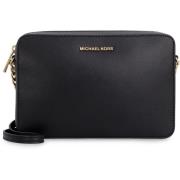 Leren Crossbody Tas met Kettingriem Michael Kors , Black , Dames