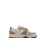 Ambachtelijke Sneakers Off White/Light Grey Lacoste , Beige , Dames