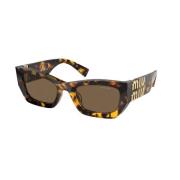 Habana Stijl Zonnebril Miu Miu , Brown , Unisex